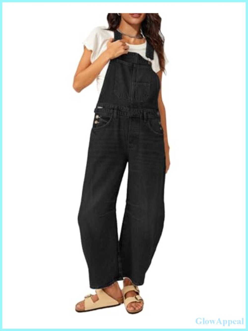 Barrel Overalls Womens Denim Jumpsuit Loose Casual Bib Jeans